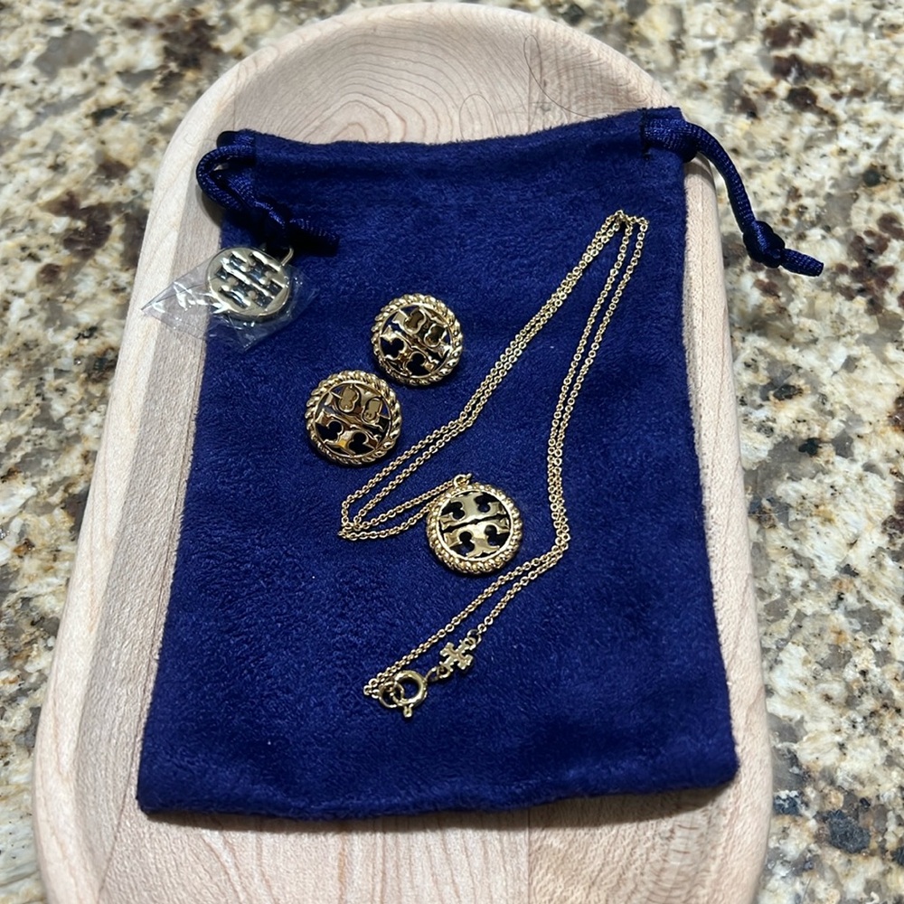Tory Burch earring and necklace